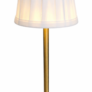 Led galda lampa ar auduma abažūru balta