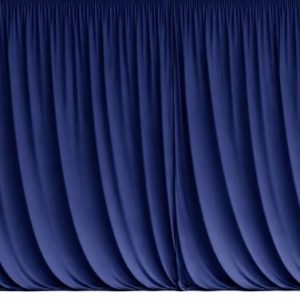 Tumši zils aizskars/drape skatuvei 6m x 4m